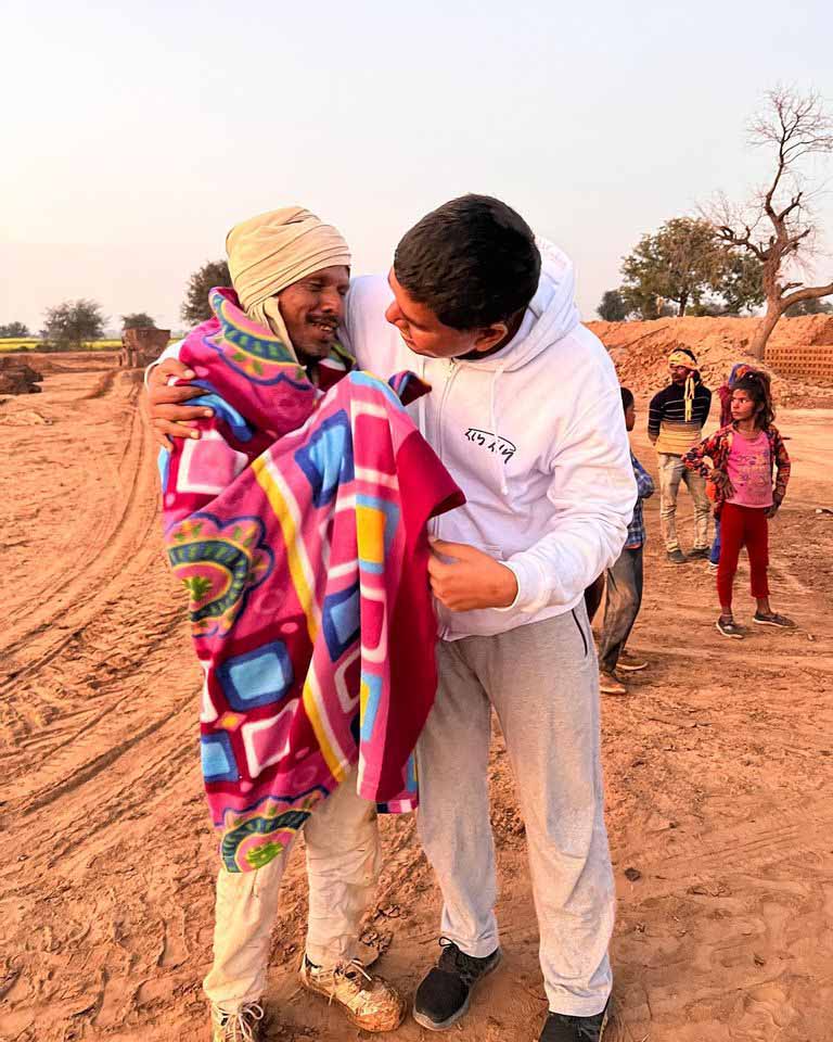 Pintu shares love and a blanket from Baba's Feed Project