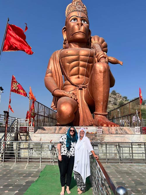Chris, Lauren and Hanuman Murti in Narnaul